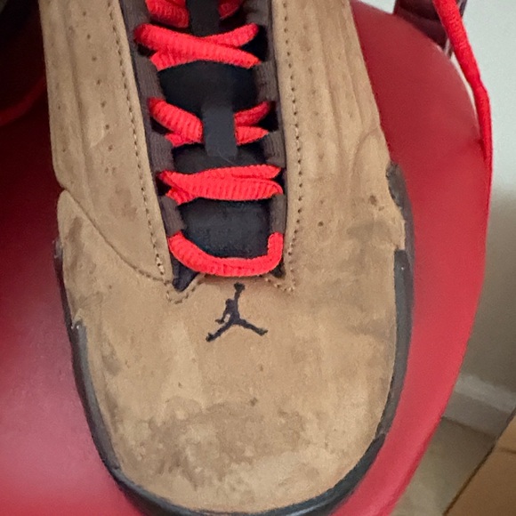 Jordan  14 Men's Brown and Red Sneakers size 8 - Picture 7 of 15